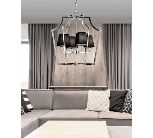 Подвесная люстра Lumina Deco Montero LDP 1249-4 CHR+BK Подвесная люстра Lumina Deco Montero LDP 1249-4 CHR+BK
