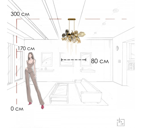 Подвесная люстра Loft IT Britannica 10401/800L