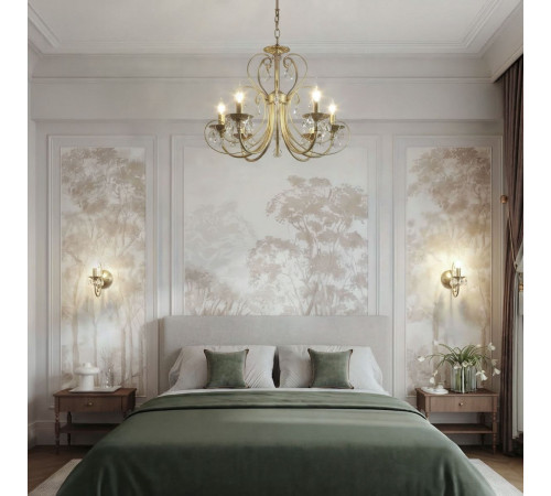 Подвесная люстра Eurosvet Alda 3305/5 латунь/прозрачный хрусталь Strotskis a072114