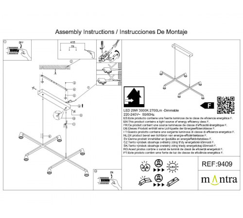 Подвесная люстра Mantra Africa 9409
