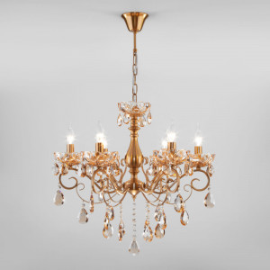 Подвесная люстра Eurosvet 10109/6 бронза/тонированный хрусталь Strotskis