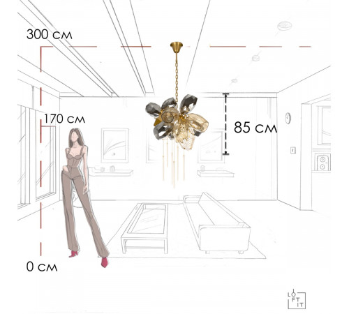 Подвесная люстра Loft IT Britannica 10401/800S