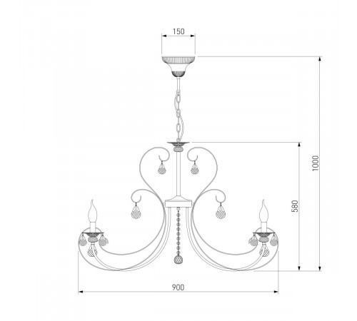 Подвесная люстра Eurosvet Alda 3305/12 латунь/прозрачный хрусталь Strotskis a072112
