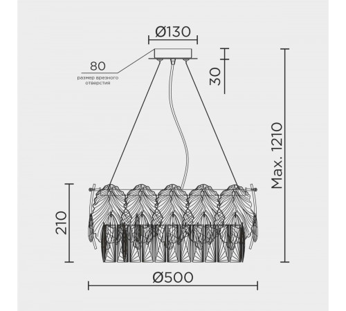 Подвесная люстра Modelux ML.7445.500 GD