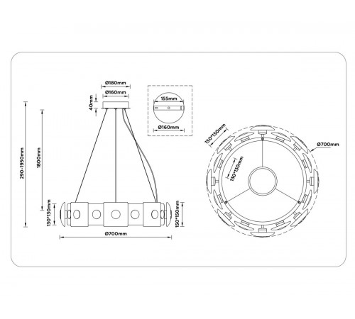 Подвесная люстра Ambrella Light High Light Crystal LH31027