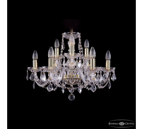 Подвесная люстра Bohemia Ivele Crystal 1402/6+3/195 G Leafs