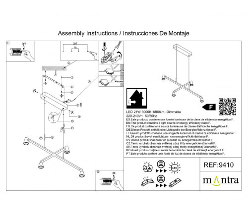 Подвесная люстра Mantra Africa 9410