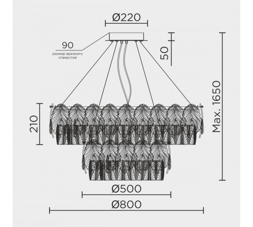 Подвесная люстра Modelux ML.7445.800.500 GD
