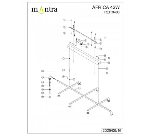 Подвесная люстра Mantra Africa 9408
