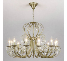 Подвесная люстра Eurosvet Alda 3305/12 латунь/прозрачный хрусталь Strotskis a072112