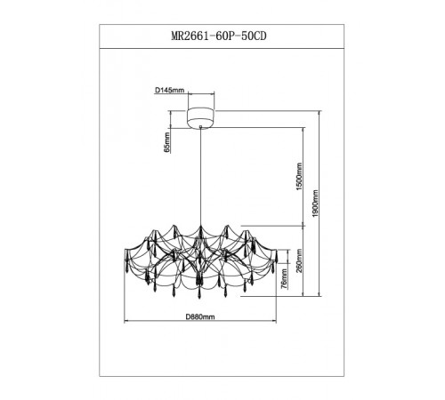 Подвесная люстра Myfar Ersilia MR2661-60P-50CD