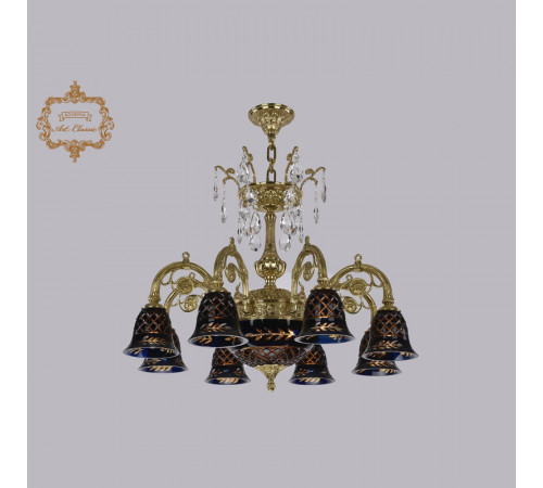 Подвесная люстра Art Classic 31.14.8.KR175SP.250IT.G.Sp.Amber.Blue.1B