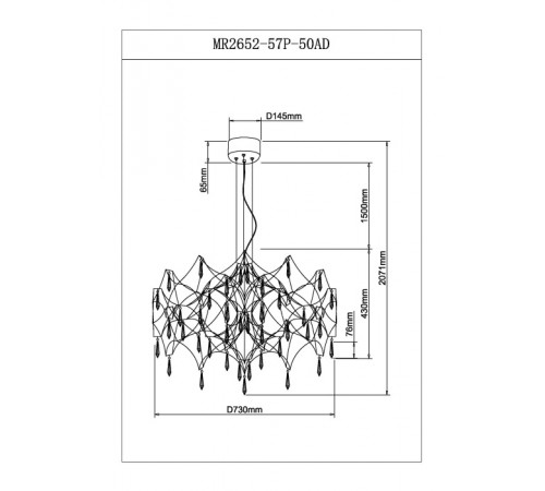 Подвесная люстра Myfar Ileria MR2652-57P-50AD