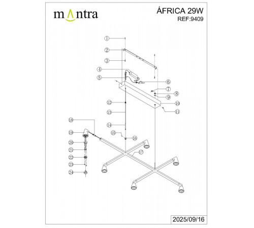 Подвесная люстра Mantra Africa 9409