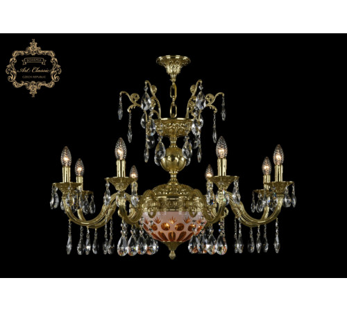 Подвесная люстра Art Classic 31.29.8.CK250SP.250GL.G.Sp.Amber.White.1E