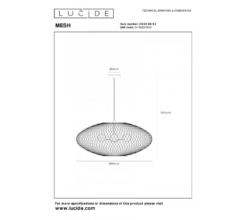 Подвесная люстра Lucide Mesh 21423/88/02