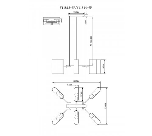 Подвесная люстра Moderli Metalicana V11814-6P