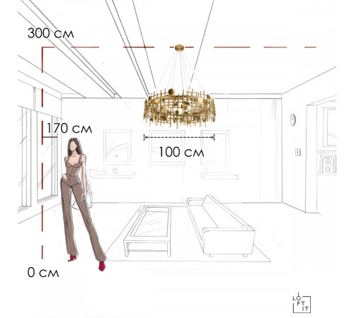 Подвесная люстра Loft IT Escama 10396/1000C
