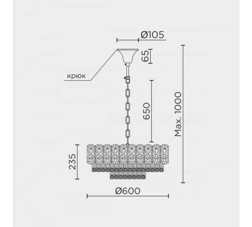 Подвесная люстра Modelux ML.7092.600 GD