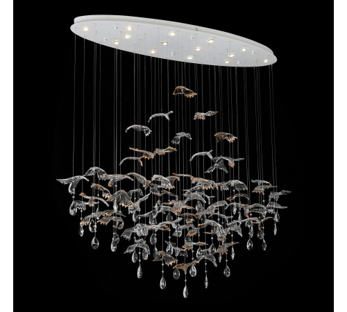 Подвесная люстра Newport 8220/140 С oval chrome, silver glass М0071480