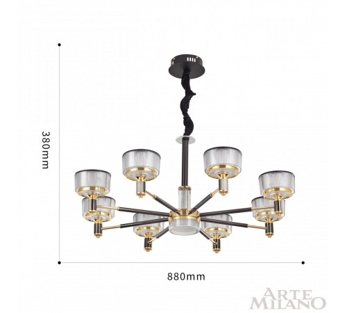 Подвесная люстра Arte Milano Neapolis 276210/8 BK/GD