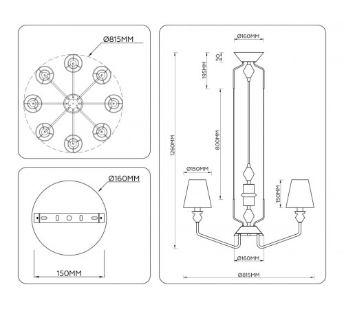 Подвесная люстра Ambrella Light High Light Ceramo Classic LH75403