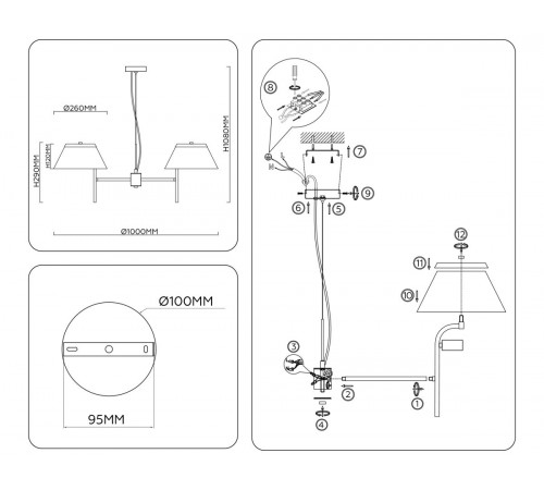 Подвесная люстра Ambrella Light High Light Classic LH72453