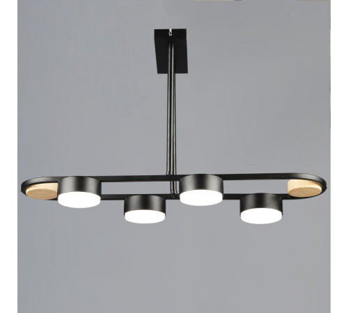 Подвесная люстра Reluce 02760-0.3-04 BK+WOOD GX53 Подвесная люстра Reluce 02760-0.3-04 BK+WOOD GX53