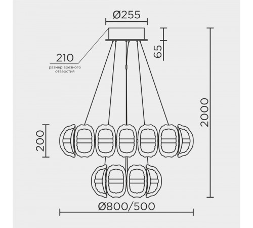 Подвесная люстра Modelux ML.2520.800.500 GD