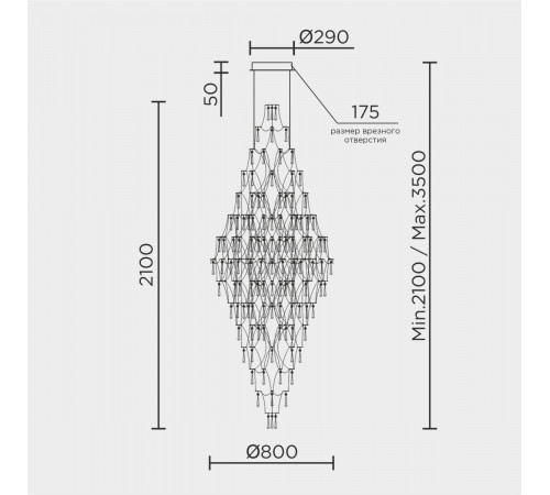 Подвесная люстра Modelux premium ML.7826.800P CR