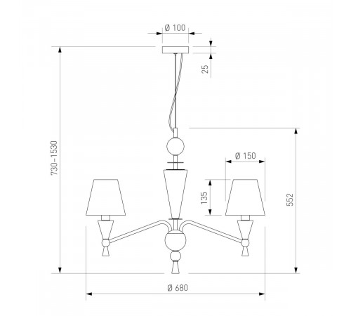 Подвесная люстра Eurosvet Teja 101014/6 латунь Smart a072038