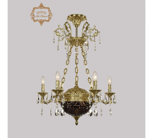 Подвесная люстра Art Classic 31.51.6.CK125SP.250SP.G.Sp.Amber.Blue.1A