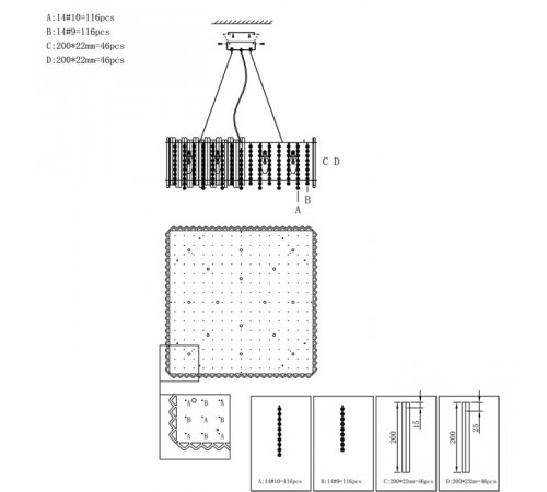 Подвесная люстра Indigo Levita 12002/16P Gold V000069