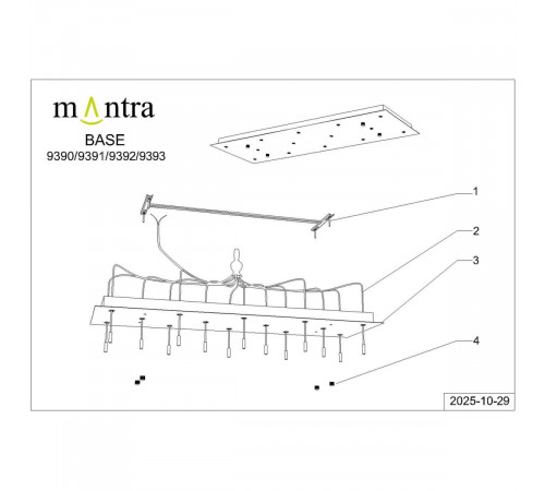 Подвесная люстра Mantra Boomerang 9392+9245 (14L)