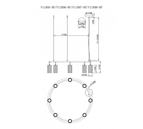 Подвесная люстра Moderli Cora V11896-8P