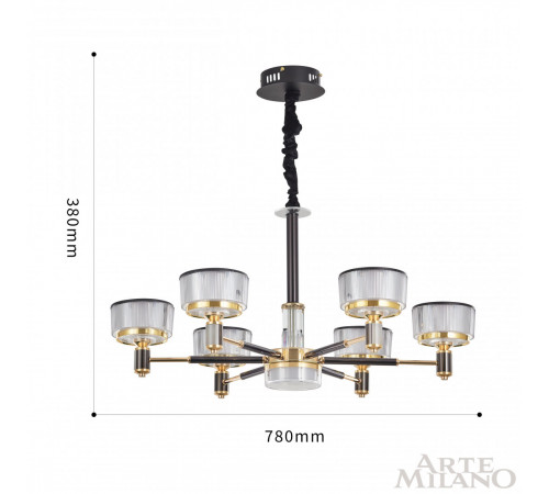Подвесная люстра Arte Milano Neapolis 276210/6 BK/GD