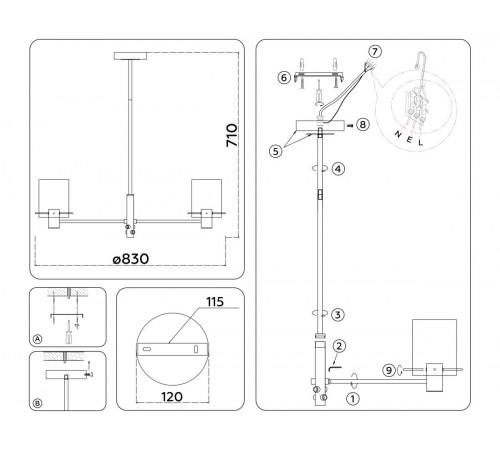Подвесная люстра Ambrella Light High Light LH57033 Подвесная люстра Ambrella Light High Light LH57033