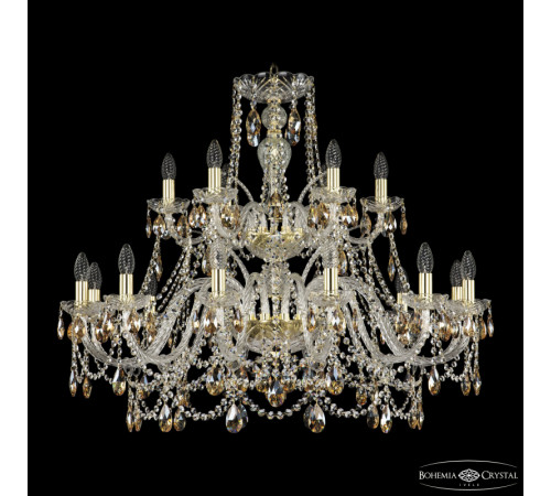 Подвесная люстра Bohemia Ivele Crystal 1411/12+6/360/2d G K721 Подвесная люстра Bohemia Ivele Crystal 1411/12+6/360/2d G K721
