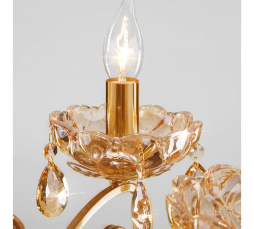 Подвесная люстра Eurosvet 10109/6 бронза/тонированный хрусталь Strotskis