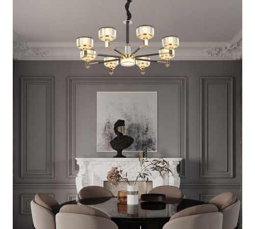 Подвесная люстра Arte Milano Neapolis 276210/8 BK/GD