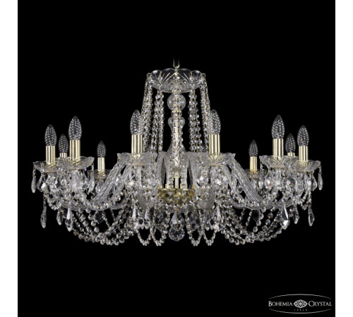 Подвесная люстра Bohemia Ivele Crystal 1402/12/300 G Leafs Подвесная люстра Bohemia Ivele Crystal 1402/12/300 G Leafs