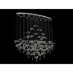 Подвесная люстра Newport 8220/140 С oval chrome, silver glass М0071480