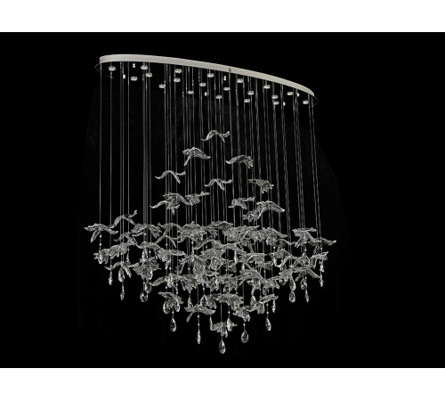 Подвесная люстра Newport 8220/140 С oval chrome, silver glass М0071480