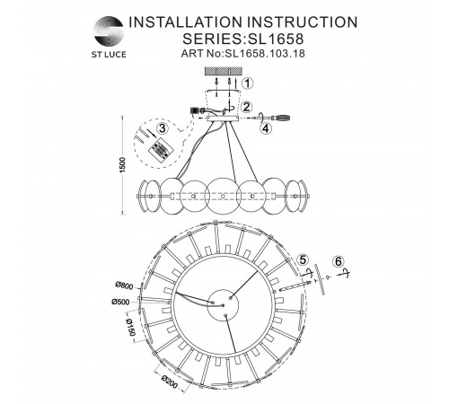 Подвесная люстра ST Luce Elsa SL1658.103.18