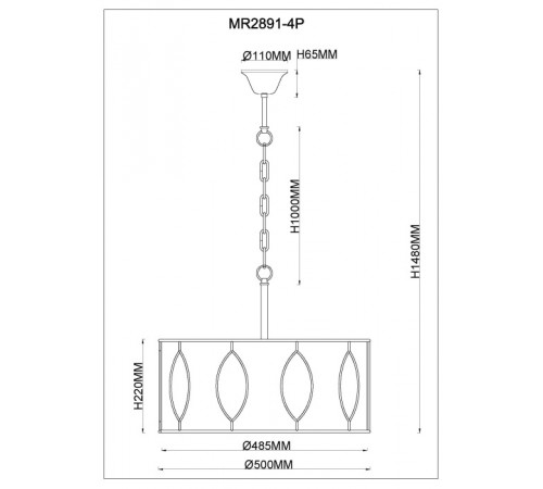 Подвесная люстра MyFar Этери MR2891-4P