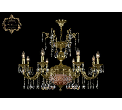 Подвесная люстра Art Classic 31.29.8.CK250SP.250GL.G.Sp.Amber.White.1D