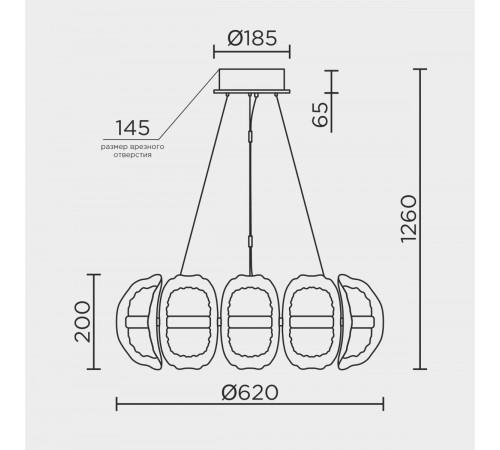 Подвесная люстра Modelux ML.2520.600 GD