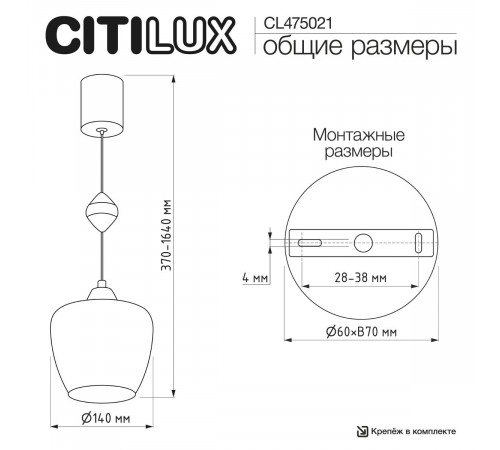 Подвесной светильник Citilux Nort CL475021