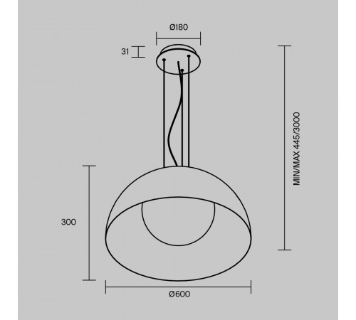Подвесной светильник Maytoni Batten MOD472PL-L33B3K