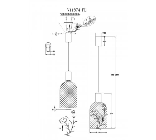 Подвесной светильник Moderli Ophelia V11874-PL